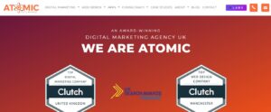 Homepage screenshot of Atomic Digitals