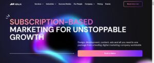 Screenshot of Ninjapromo’s homepage 