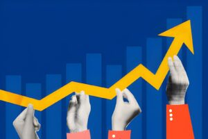 Business growth concept art collage Source: istock photos